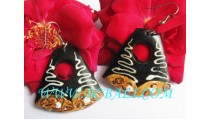 Painting Earrings Wood Handmade